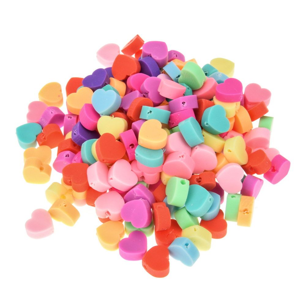 13:100 solid color mixed color peach hearts K257