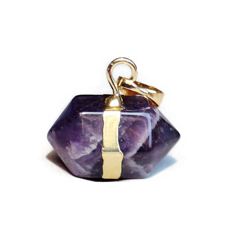 Gold hanging head amethyst