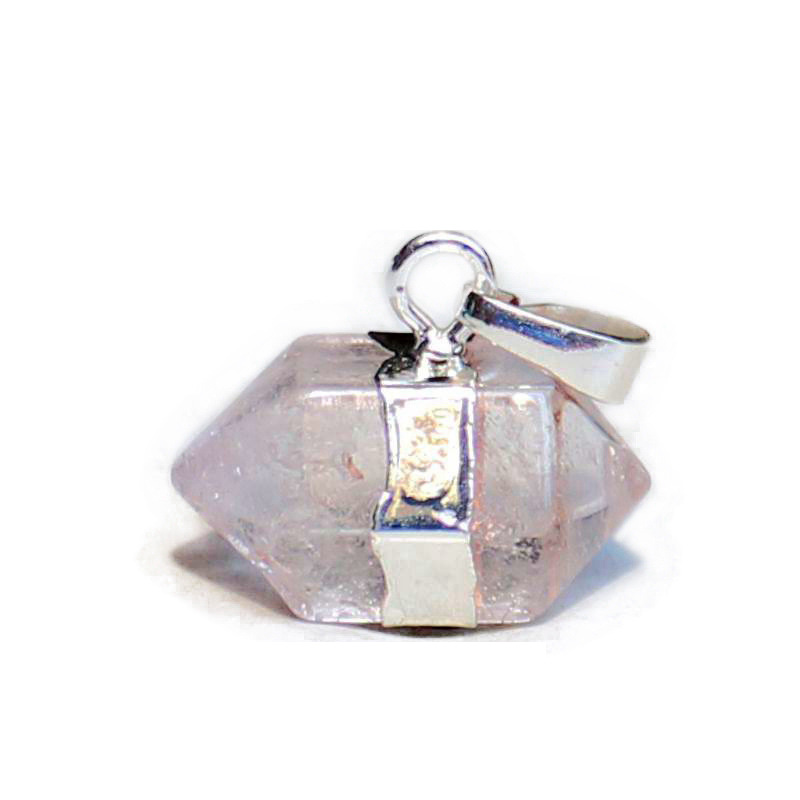 13:Silver Pendant White Crystal