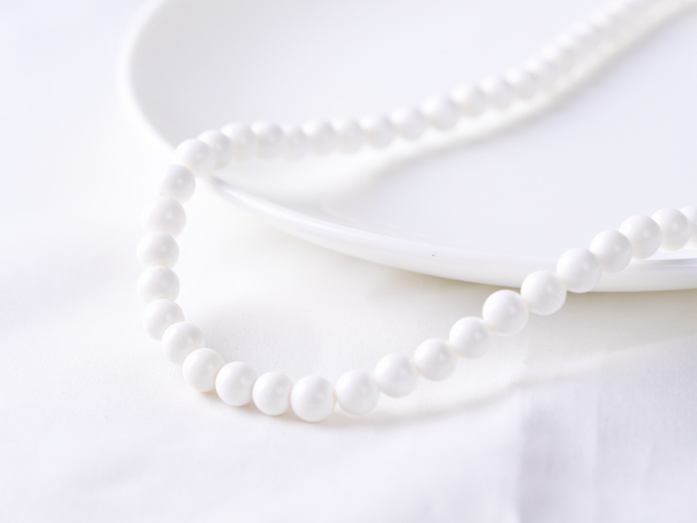 white beads