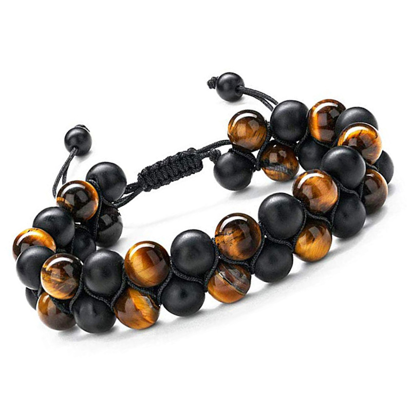 B-Frosted Stone + Tiger Eye Stone Bracelet