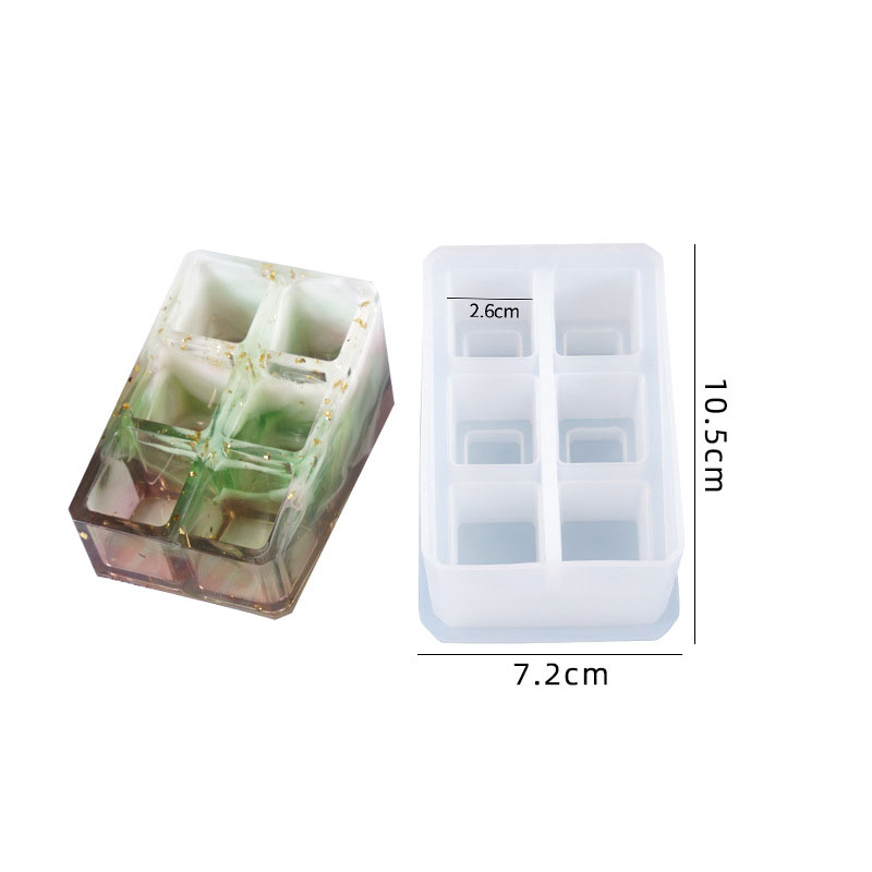 Six square lipstick storage box mold