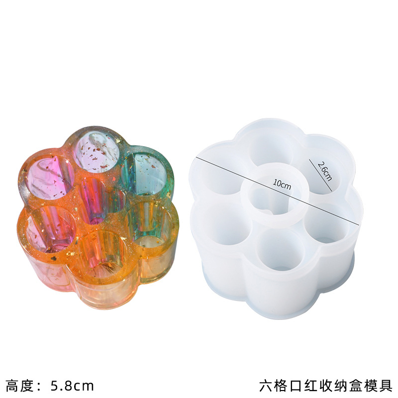 2:Six round lipstick storage box mold