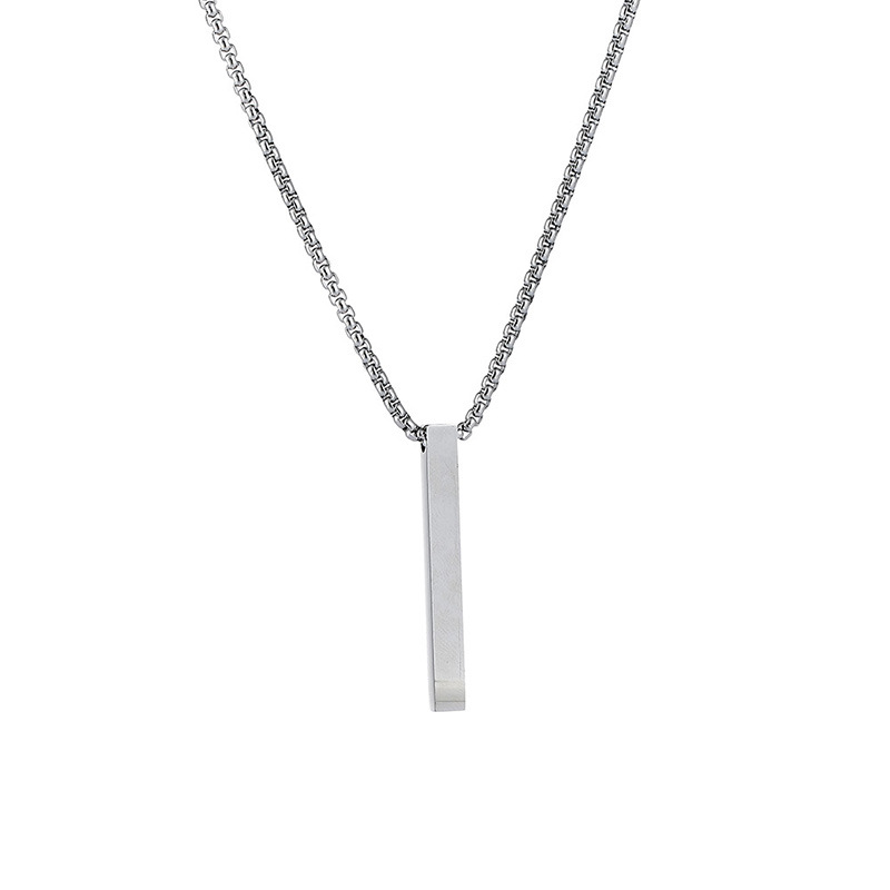 Square pendant Necklace (steel)