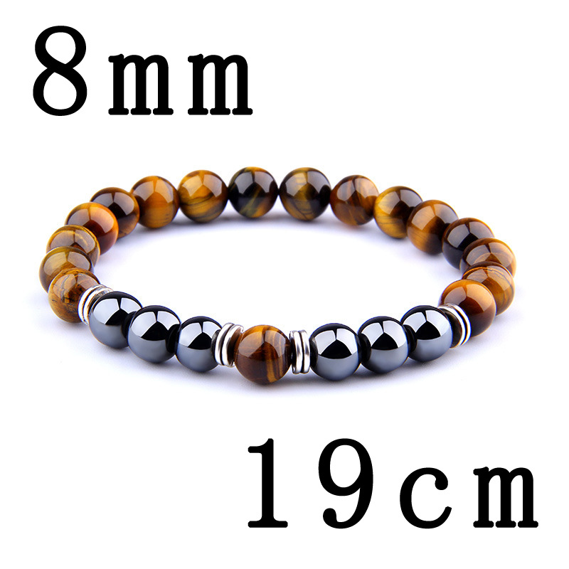 5:Men's Tiger eye stone 19cm (8mm)