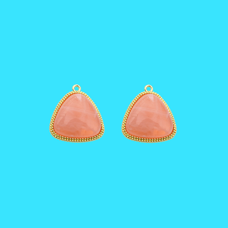 2:Waterdrop Amber Pink 27x25mm