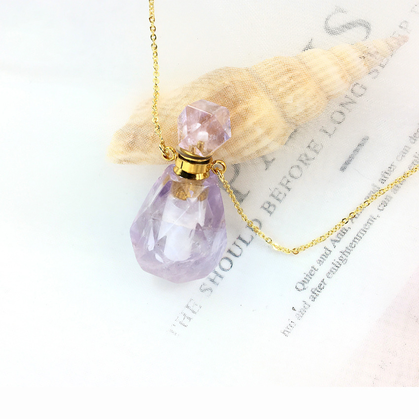 Amethyst Perfume Bottle + Chain