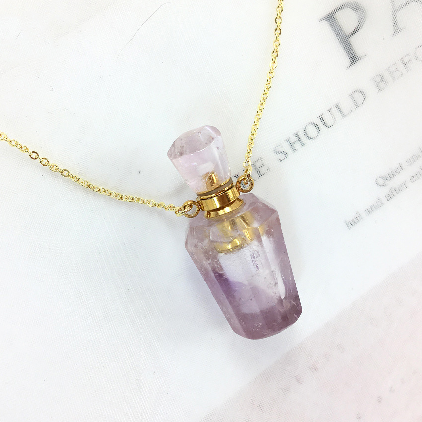 6:Amethyst Perfume Bottle   Chain