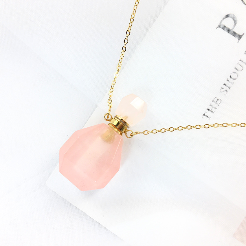 No. 1 Rose Quartz Necklace, 20x38mm