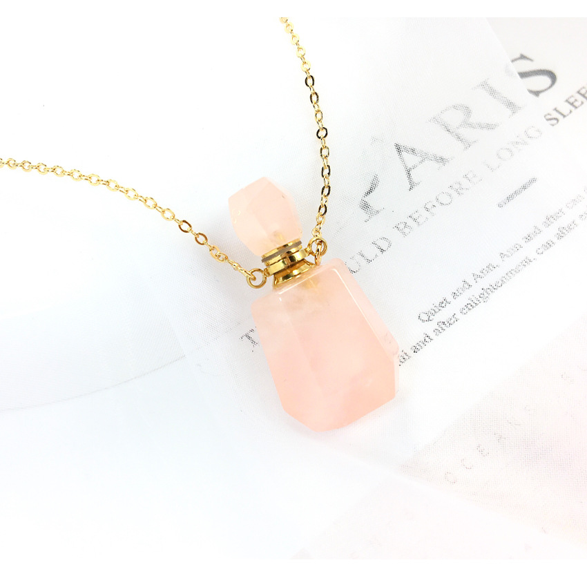 No. 2 Rose Quartz Necklace, 20x38mm