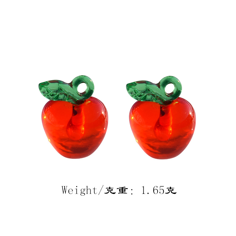 2:Transparent red apple 18x14mm