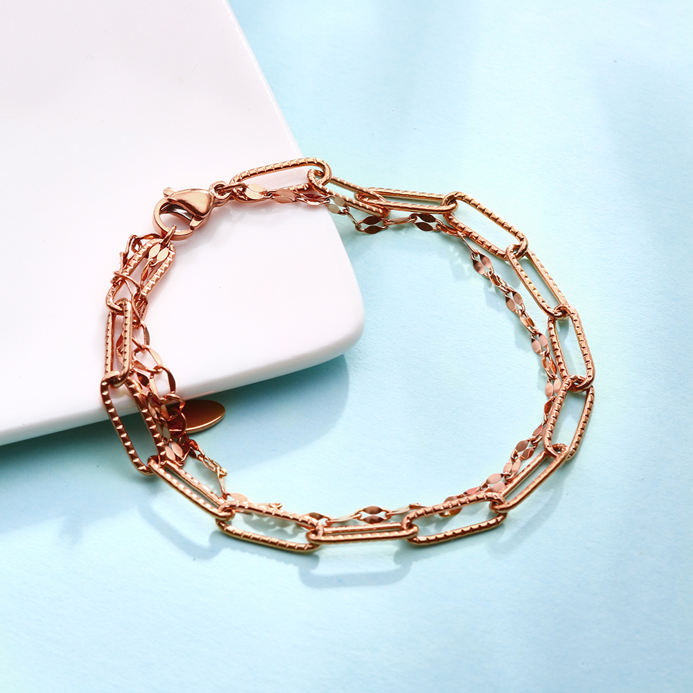 5:Rose gold - simple 21cm