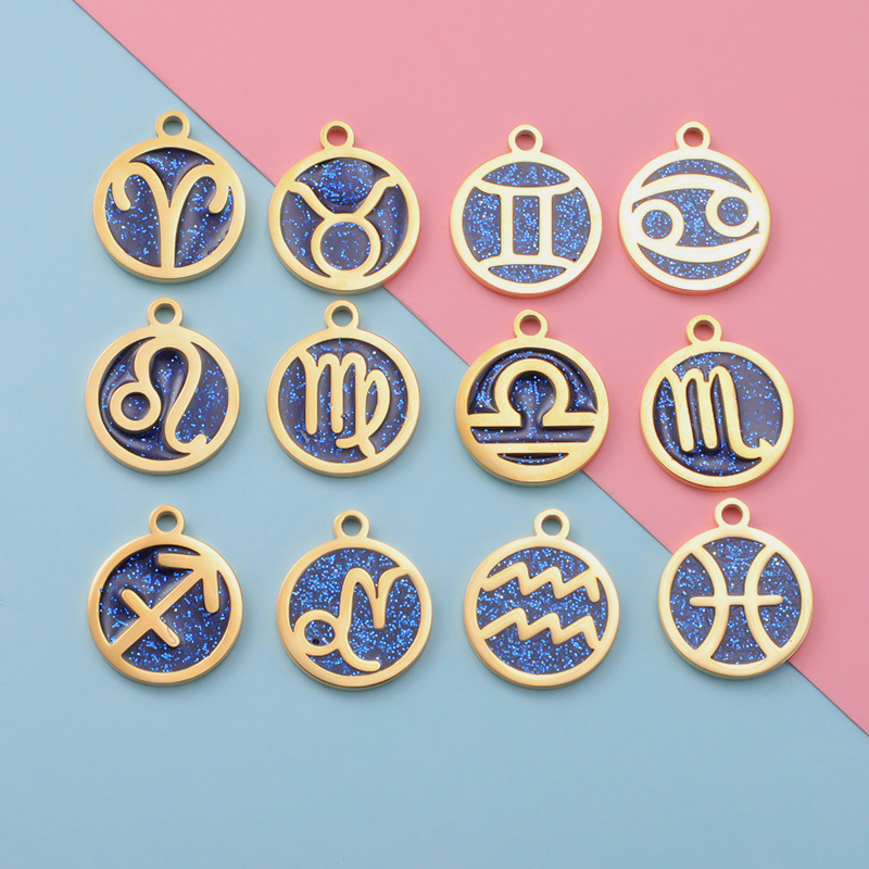 3:Zodiac Constellation Blue (12pcs/pack) 23x20mm