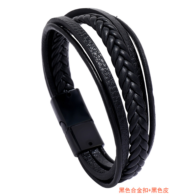 2:Black alloy buckle   black leather