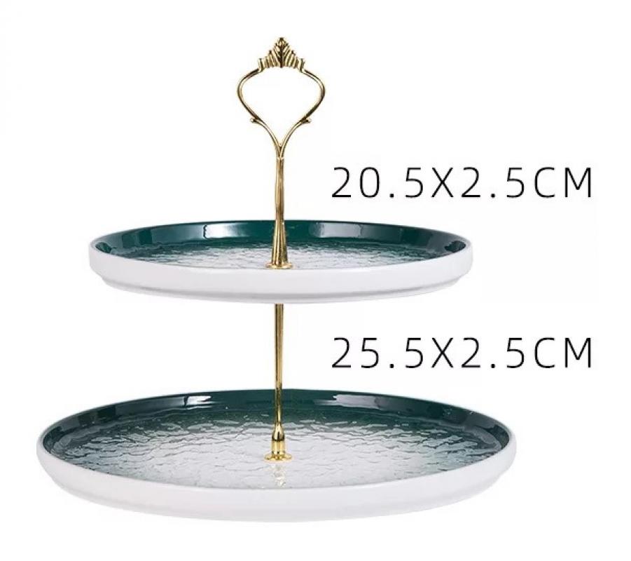 Green Two Tier Dim Sum Plate