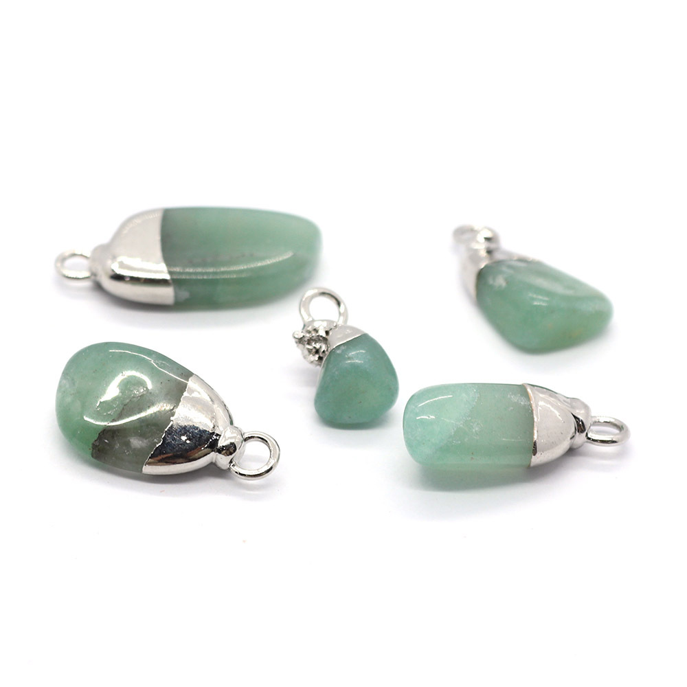 24:green aventurine silver