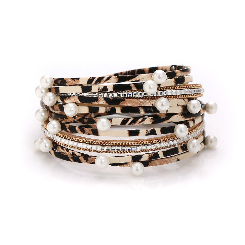 coffee color leopard pattern  pearl