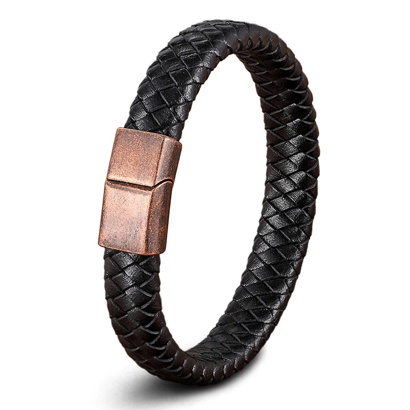 Rose Gold Buckle Black Leather-23cm