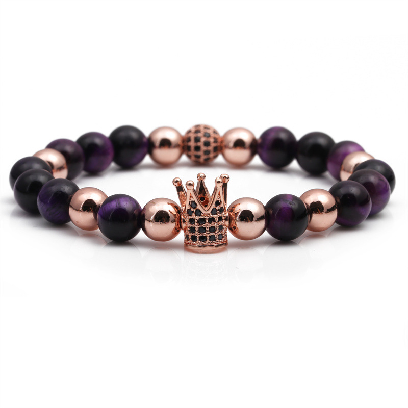 Purple Tiger Eye Rose Gold