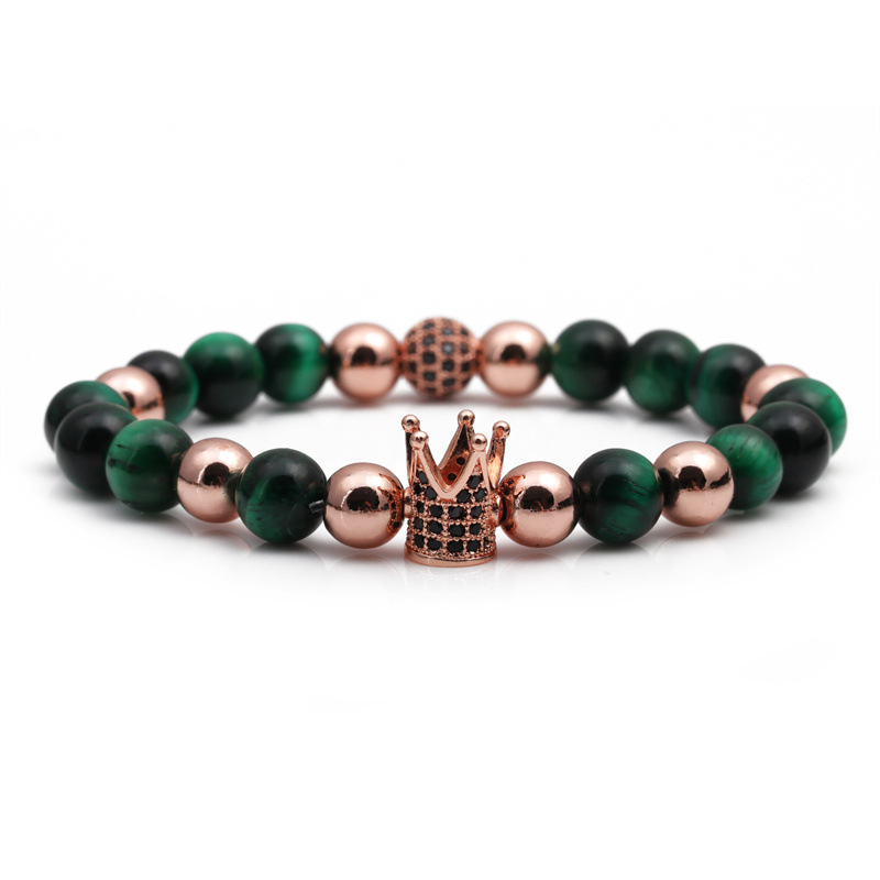 Green Tiger Eye Rose Gold