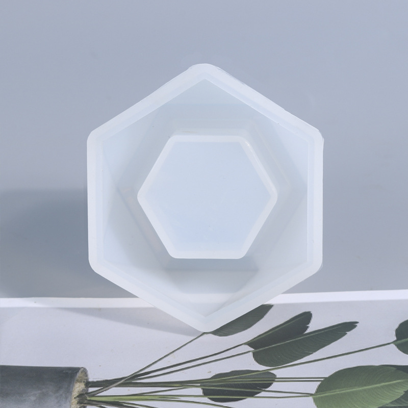 Mirror Hexagonal Flower Pot Mould