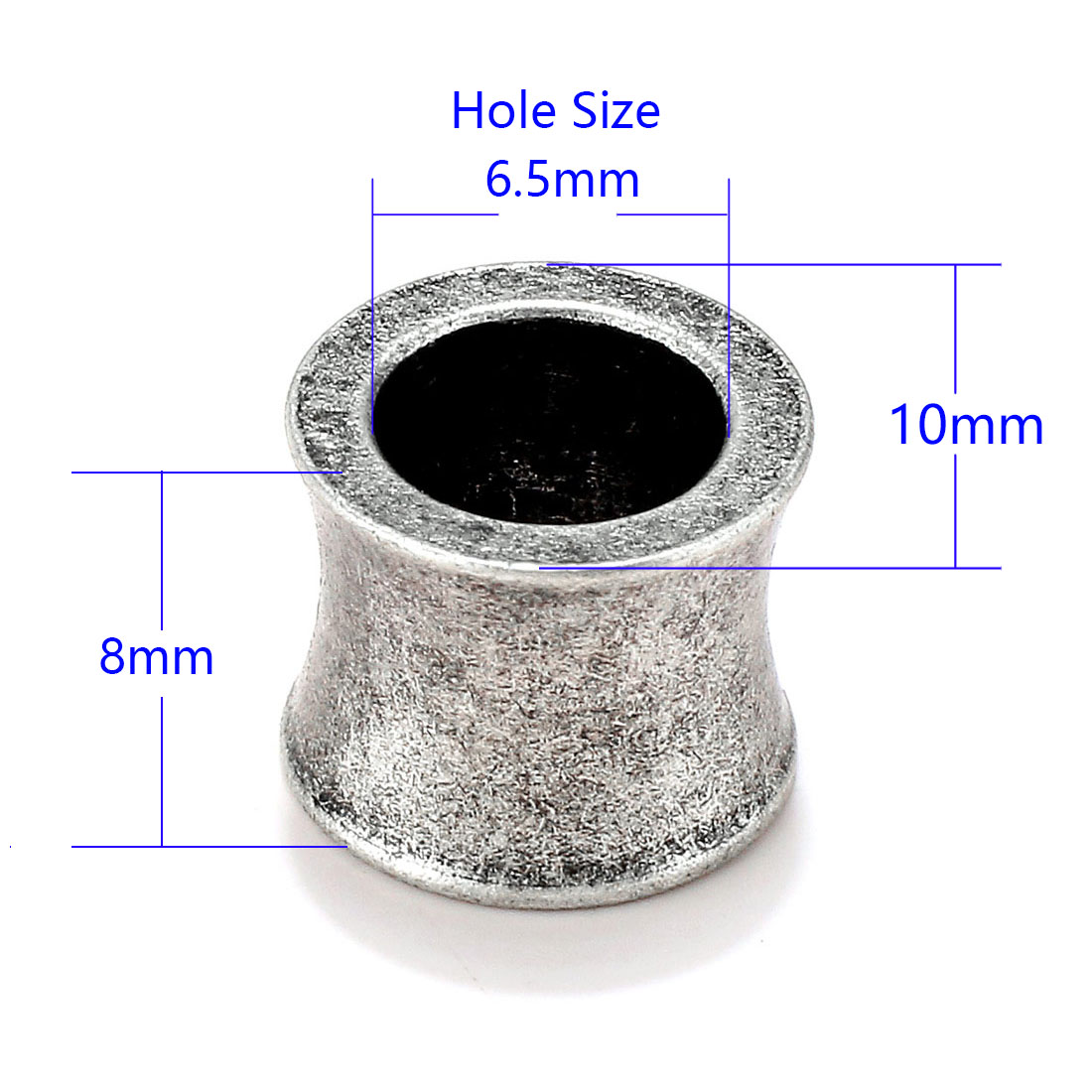 5# antique silver color 8*10mm, hole 6.5mm