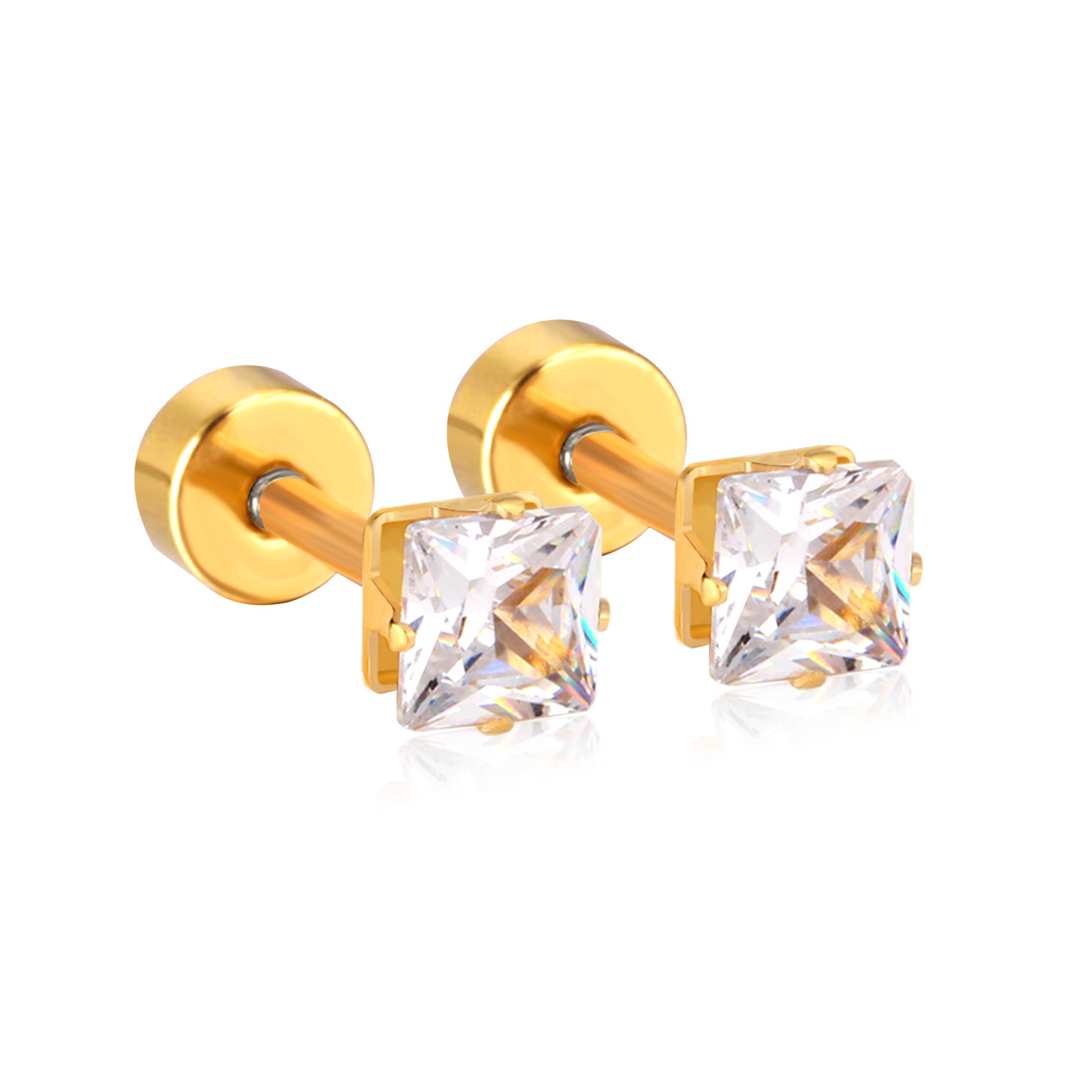 4mm golden white diamond