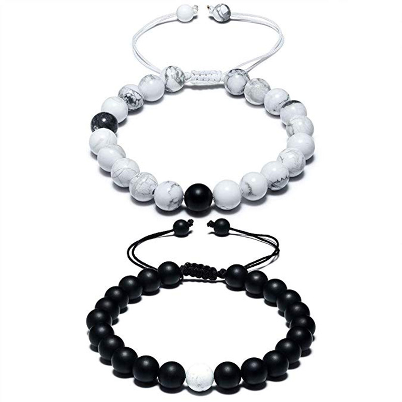 White + black agate