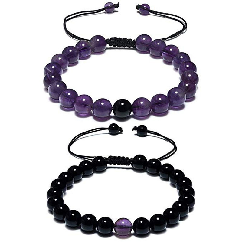 Black agate + purple