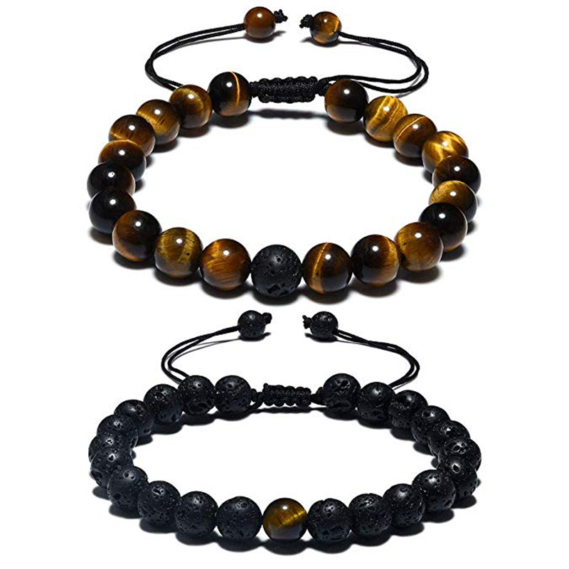 Yellow + black volcanic stone