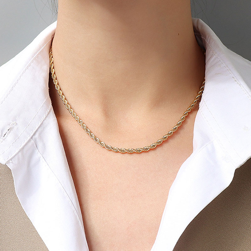 Thick golden twist chain 3mm,50cm