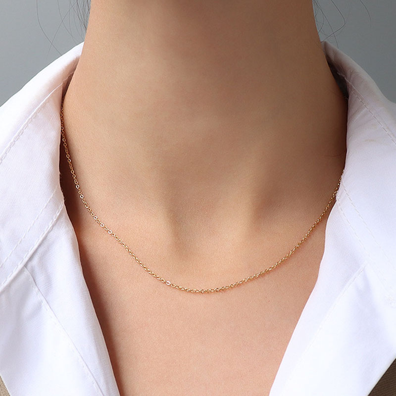 Thin Gold Cross Chain 1.3mm, 40+5cm