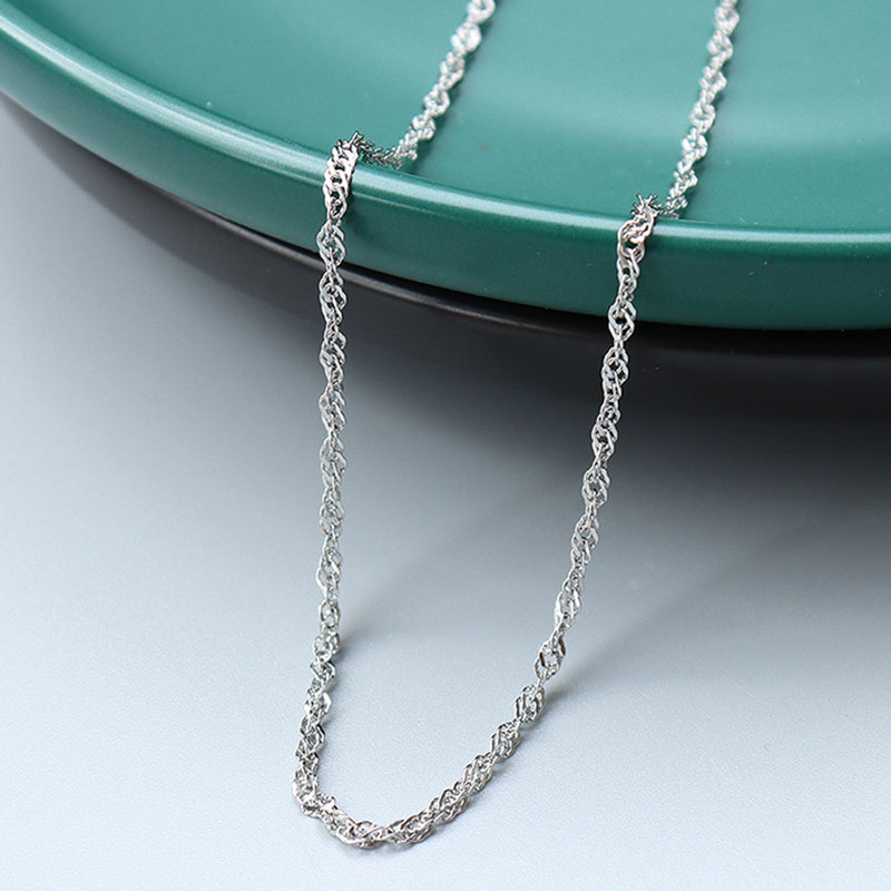 28:Steel Color Water Wave Chain 1.9mm, 40 and 5cm