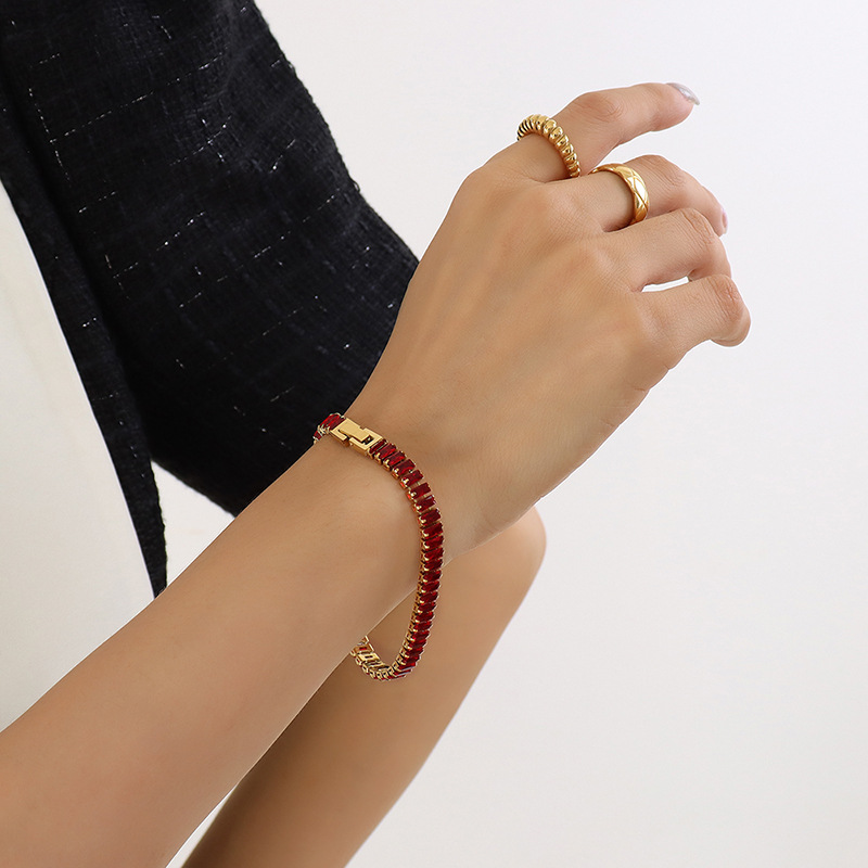 21:Red Zircon bracelet extension -19cm