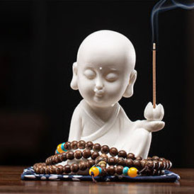 White Jingsi Little Monk 8*6*9.7cm