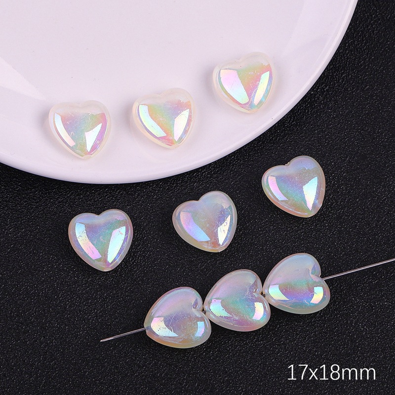 #09 Heart-shaped beads 17×18mm white 2 beads/bag