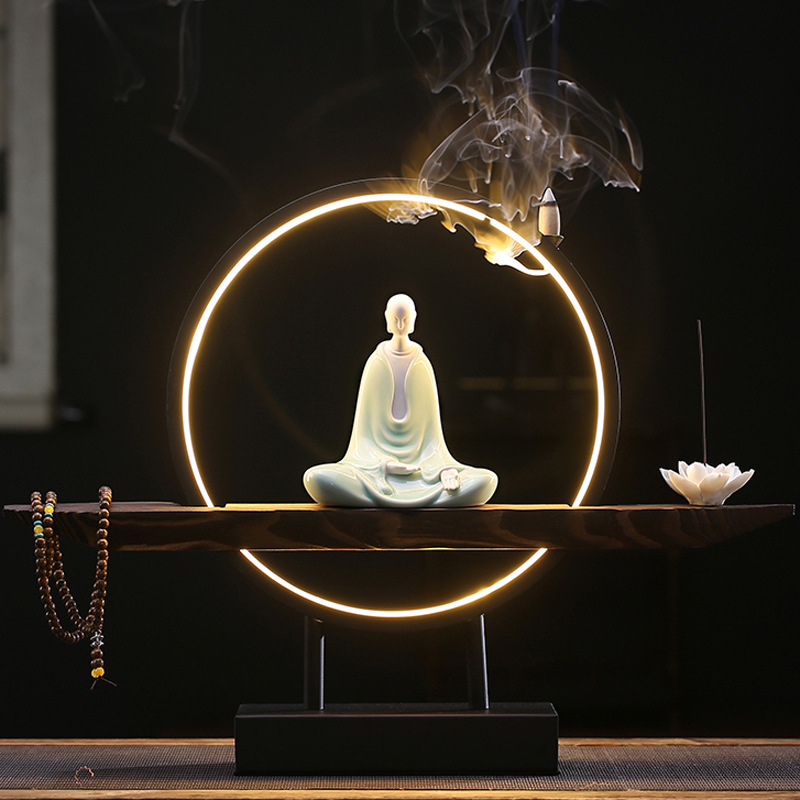 Zen Heart + Lamp Circle Wooden Base + Lotus + Budd