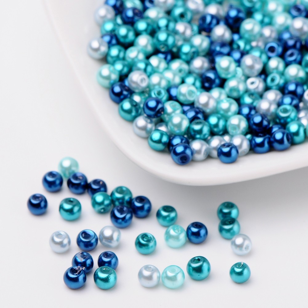 Gradient blue 8mm, about 100 pcs / bag