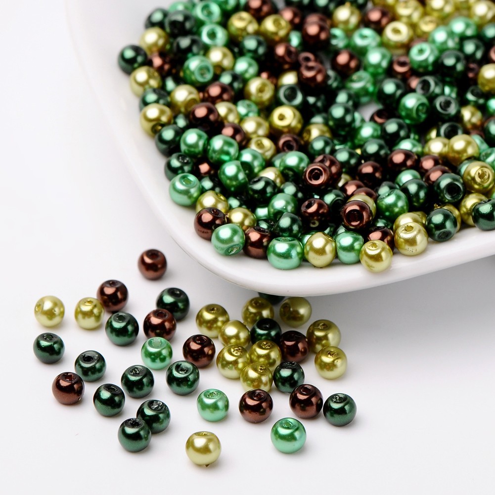 Dark green mixed color 4mm, about 400 pcs / bag