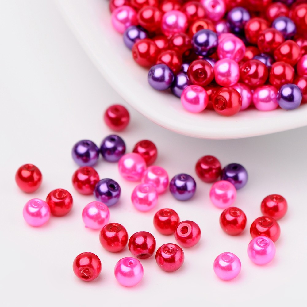 Gradient red 6mm, about 200 pcs / bag