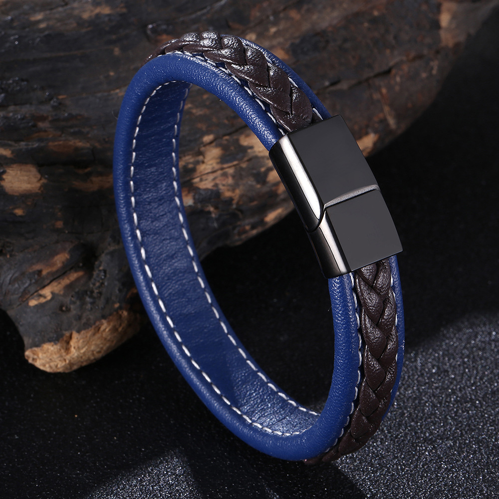 Blue and brown leather 165mm