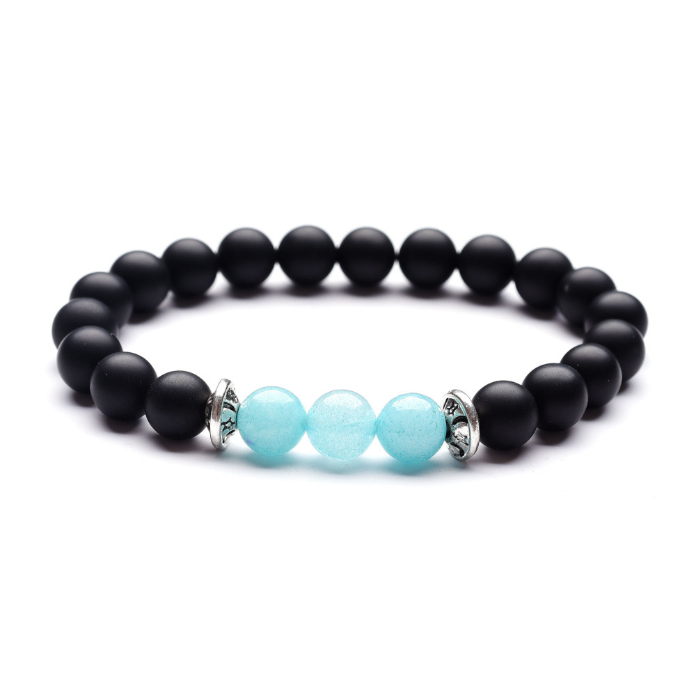 J ​Amazonite​ and Black Agate