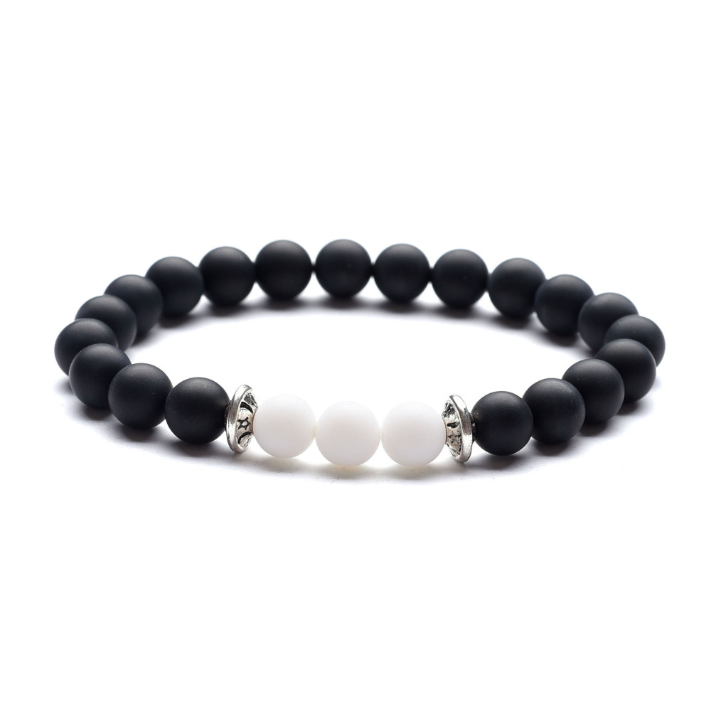 M Black Agate and White Jade