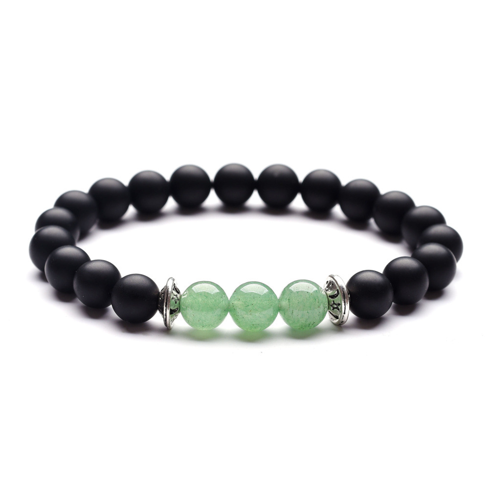 8:H Green Aventurine and Black Agate