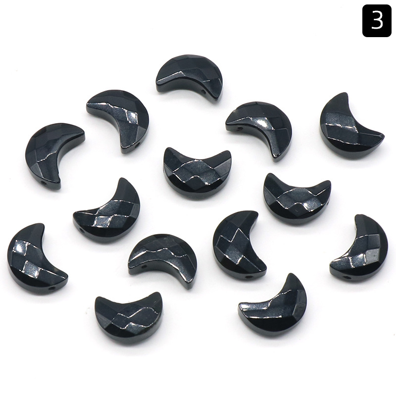 Obsidian (single) Small Moon (10X15mm)