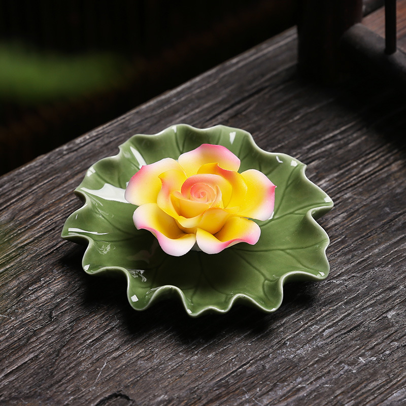 2:Pink Yellow Rose 9*3cm