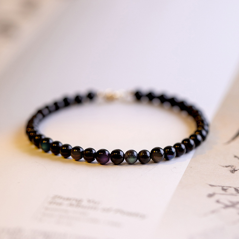 4:4mm Obsidian Beads-14cm