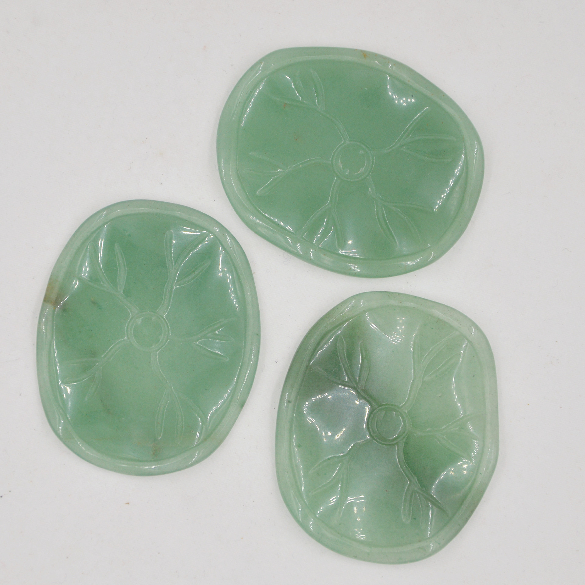 58x46mm green aventurine jade lotus leaf chassis