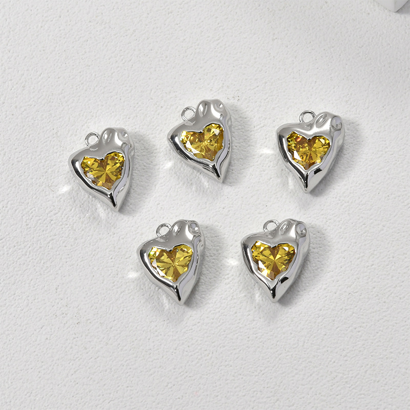 Yellow Zirconium Peach Heart White K