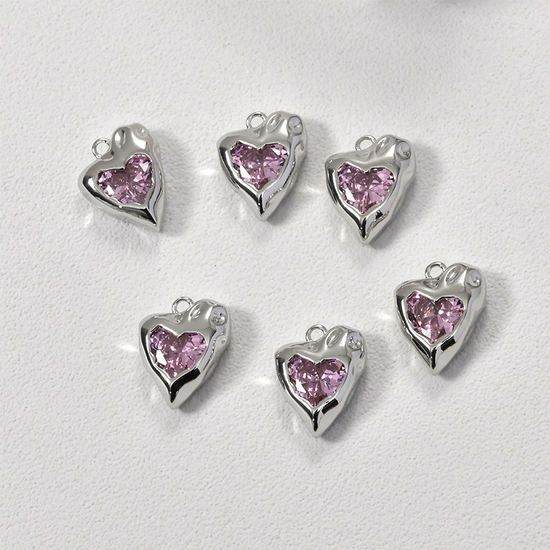 Pink zirconium peach heart white k